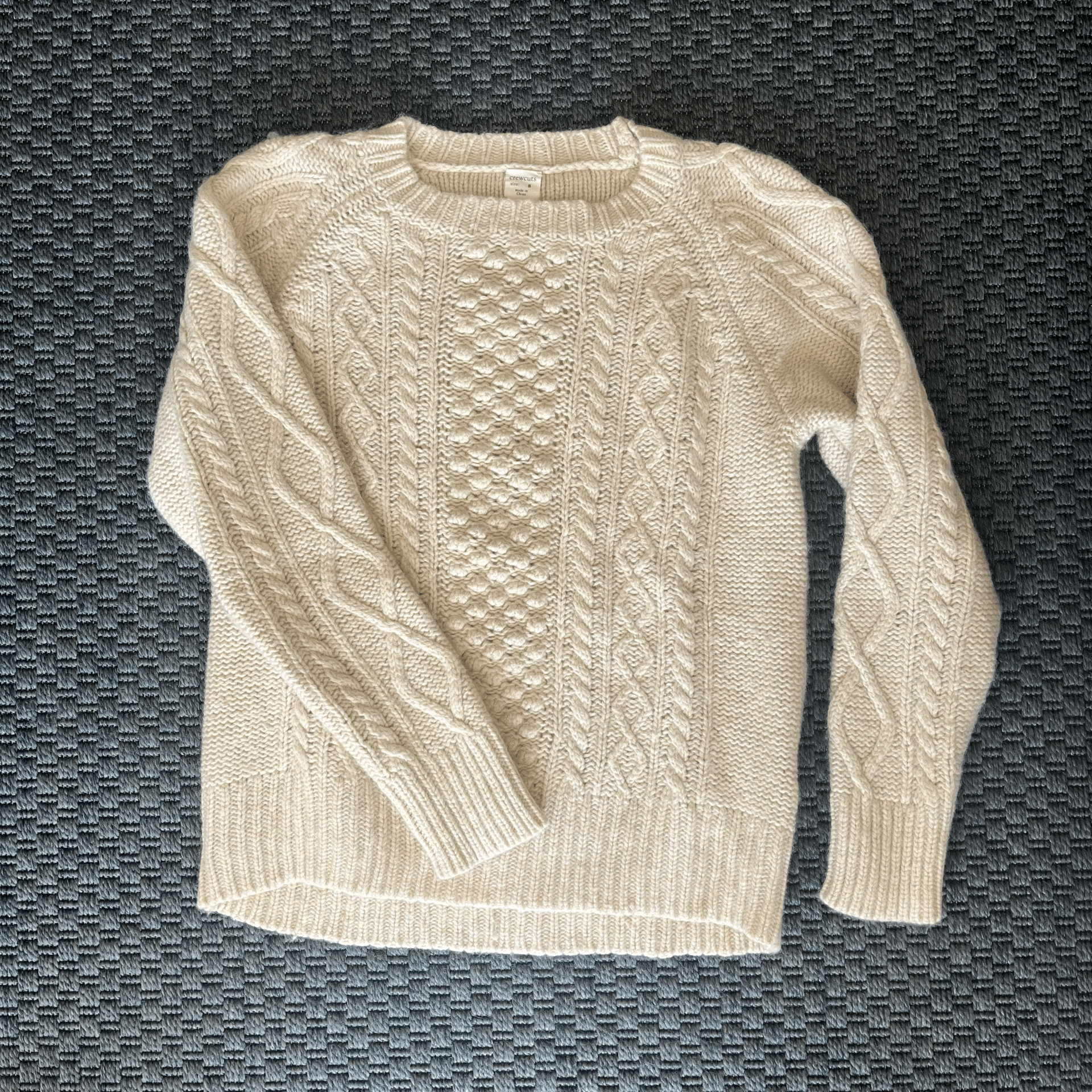 CrewCuts Krem rengi Yün Kazak 8 yaş