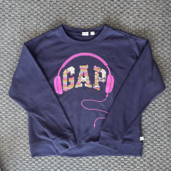 Gap Lacivert Payetli Sweatshirt 10 yaş