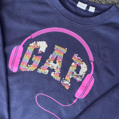 Gap Lacivert Payetli Sweatshirt 10 yaş