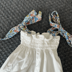 Le Petit Mico Desenli Kurdeleli Beyaz elbise 2 3 yaş