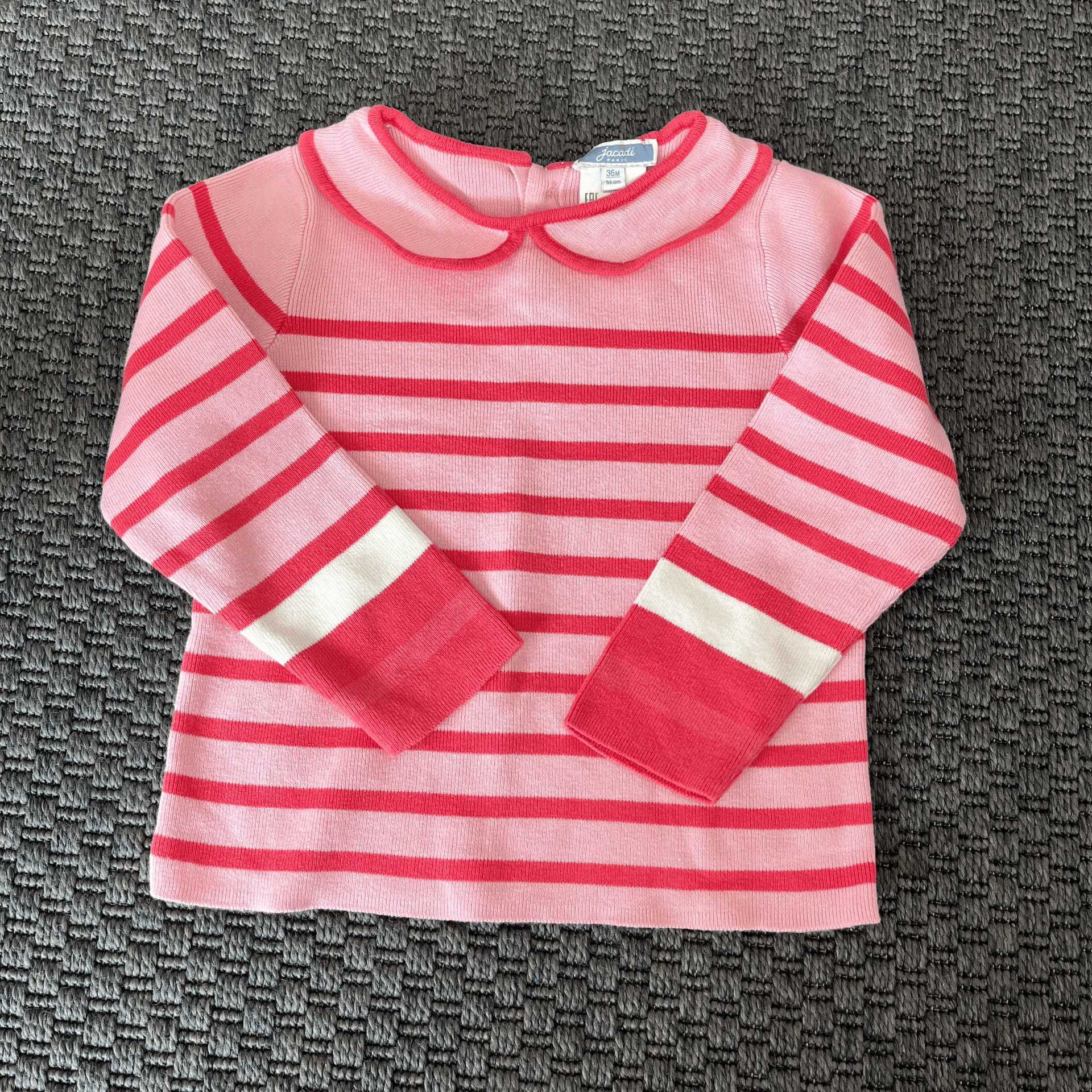 Jacadi  Pembe Beyaz Baharlık Kazak 36 ay