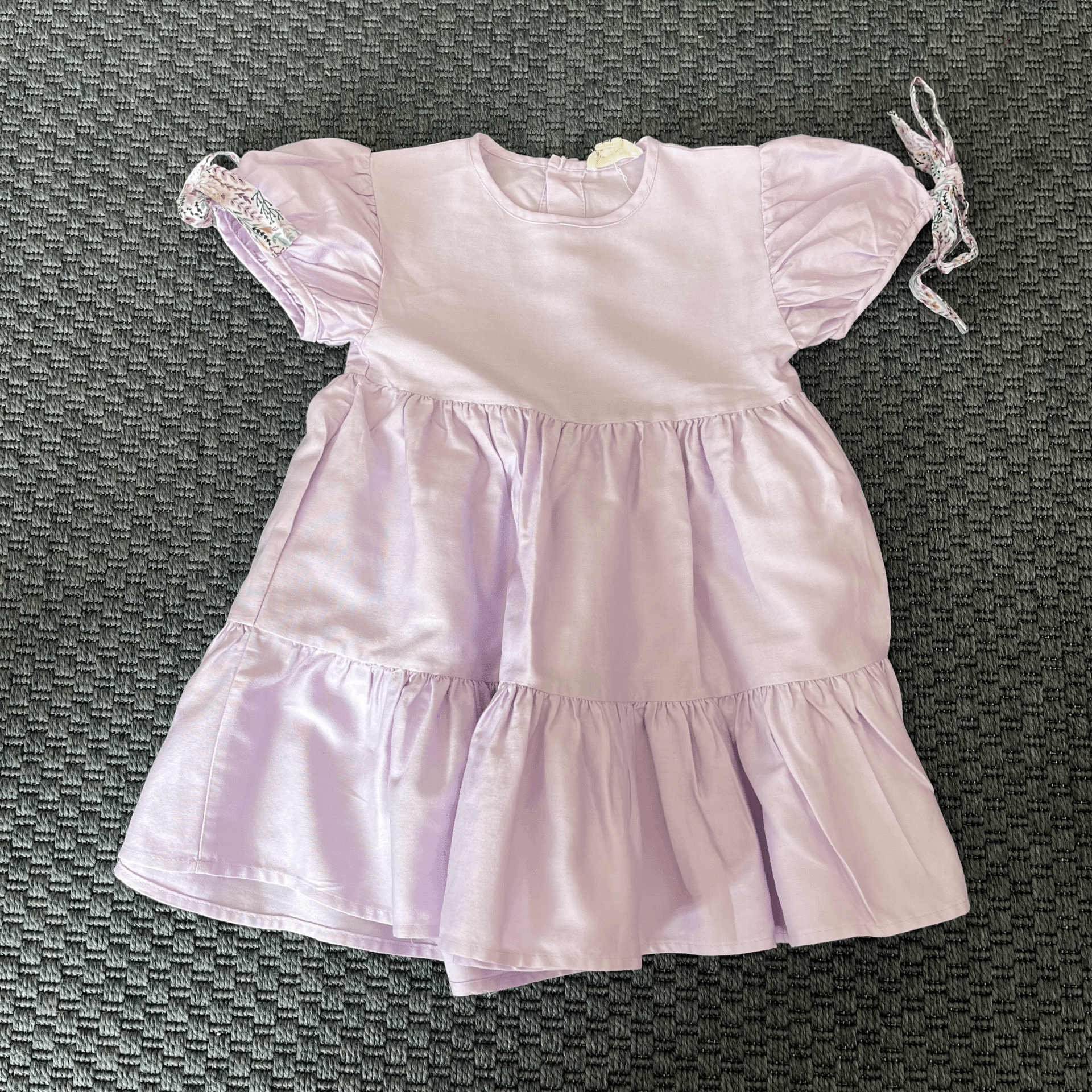 Le Petit Mico Lila Rengi Kolları Kurdeleli Elbise 3 4 yaş