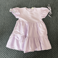 Le Petit Mico Lila Rengi Kolları Kurdeleli Elbise 3 4 yaş