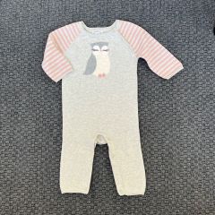 Gap Gri Pembe Baykuşlu Tulum 6 12 ay Yılbaşı