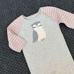 Gap Gri Pembe Baykuşlu Tulum 6 12 ay Yılbaşı