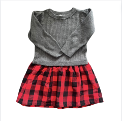 Gap Kırmızı Gri Elbise 3 yaş yılbaşı