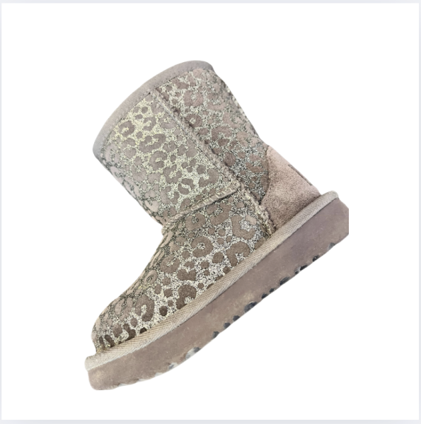 Ugg Gri Leopar Desenli Kürklü Çizmeler 25 numara kayak