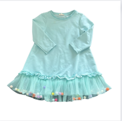 Happy & Mini Gül etekli Ponponlu Elbise 2 3 yaş