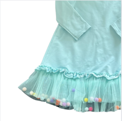 Happy & Mini Gül etekli Ponponlu Elbise 2 3 yaş