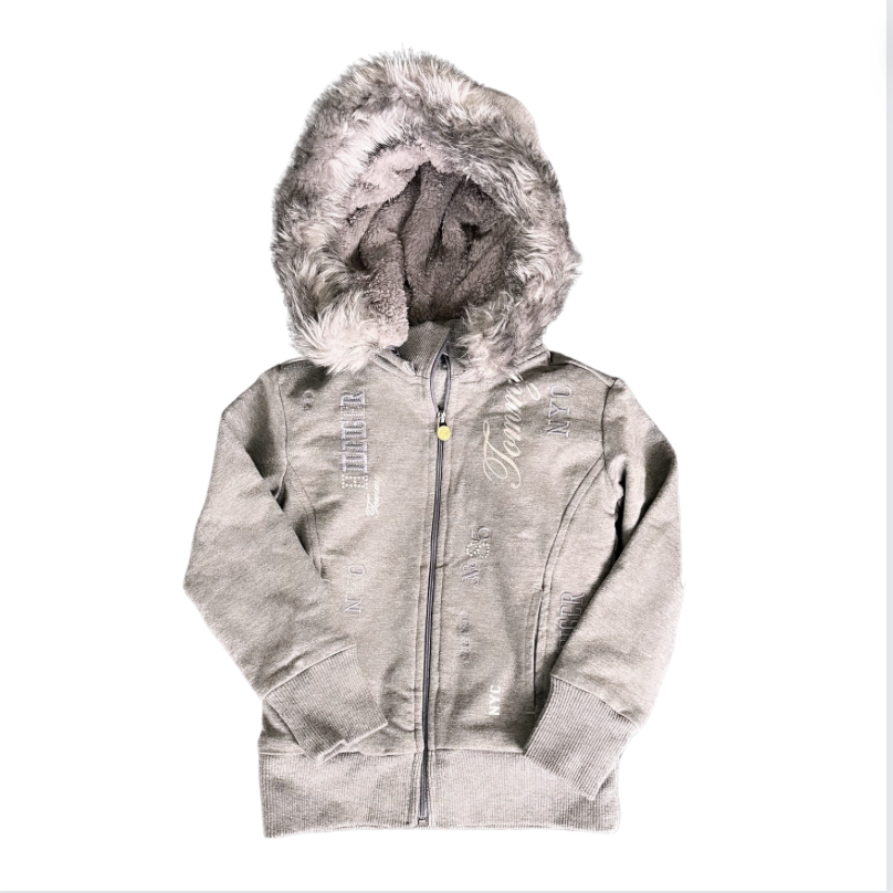Tommy Hilfiger Gri İçi Polar Hırka 6 yaş kazak
