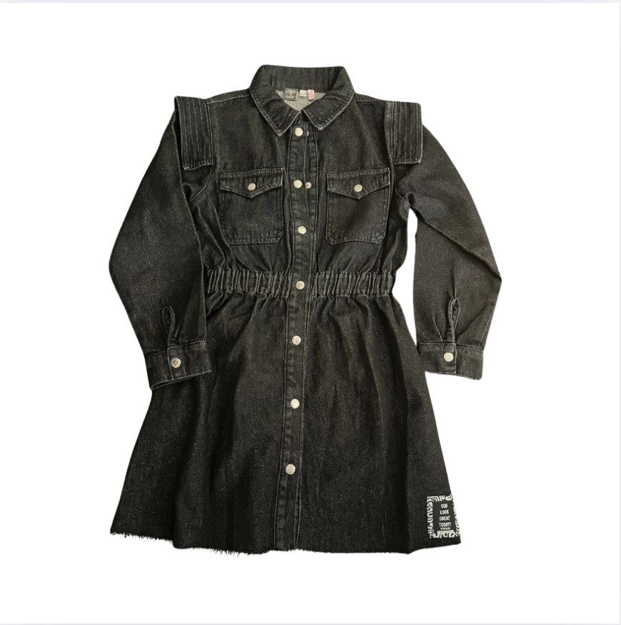 Tyess Siyah Denim Elbise 10 yaş