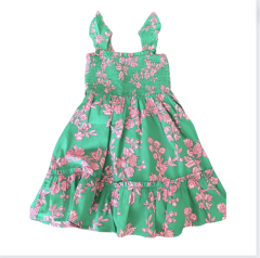 Crew Cuts Yeşil Pembe Çiçekli Elbise 3 yaş
