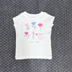 Carters Beyaz Çiçekli Tshirt 12 ay