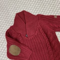 Zara Bordo Kazak 9-12 ay Yılbaşı kırmızı