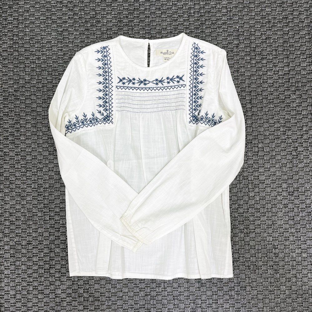 Massimo Dutti Mavi Beyaz Bluz 11-12 yaş