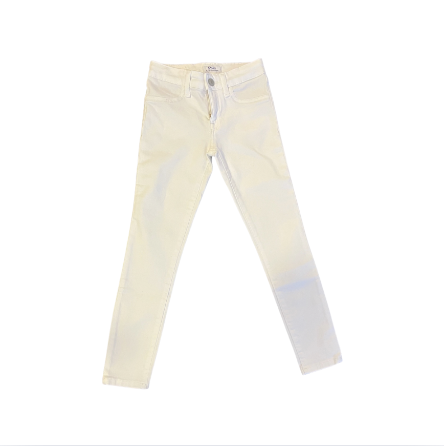 Ralph Lauren Beli Ayarlanabilen Beyaz Denim Pantolon 8 yaş
