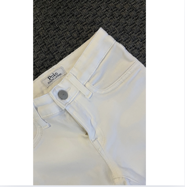 Ralph Lauren Beli Ayarlanabilen Beyaz Denim Pantolon 8 yaş