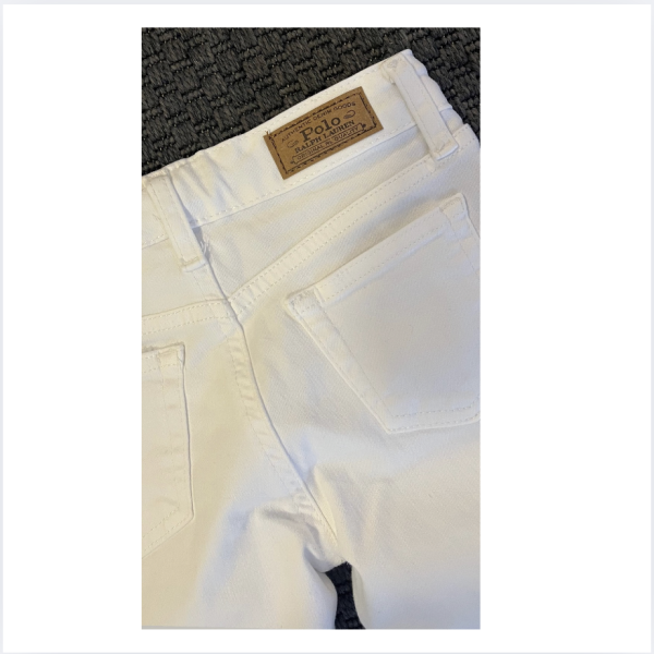 Ralph Lauren Beli Ayarlanabilen Beyaz Denim Pantolon 8 yaş