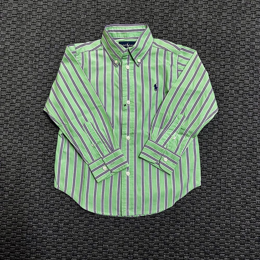 Ralph Lauren Çizgili Yeşil Gömlek 3 yaş