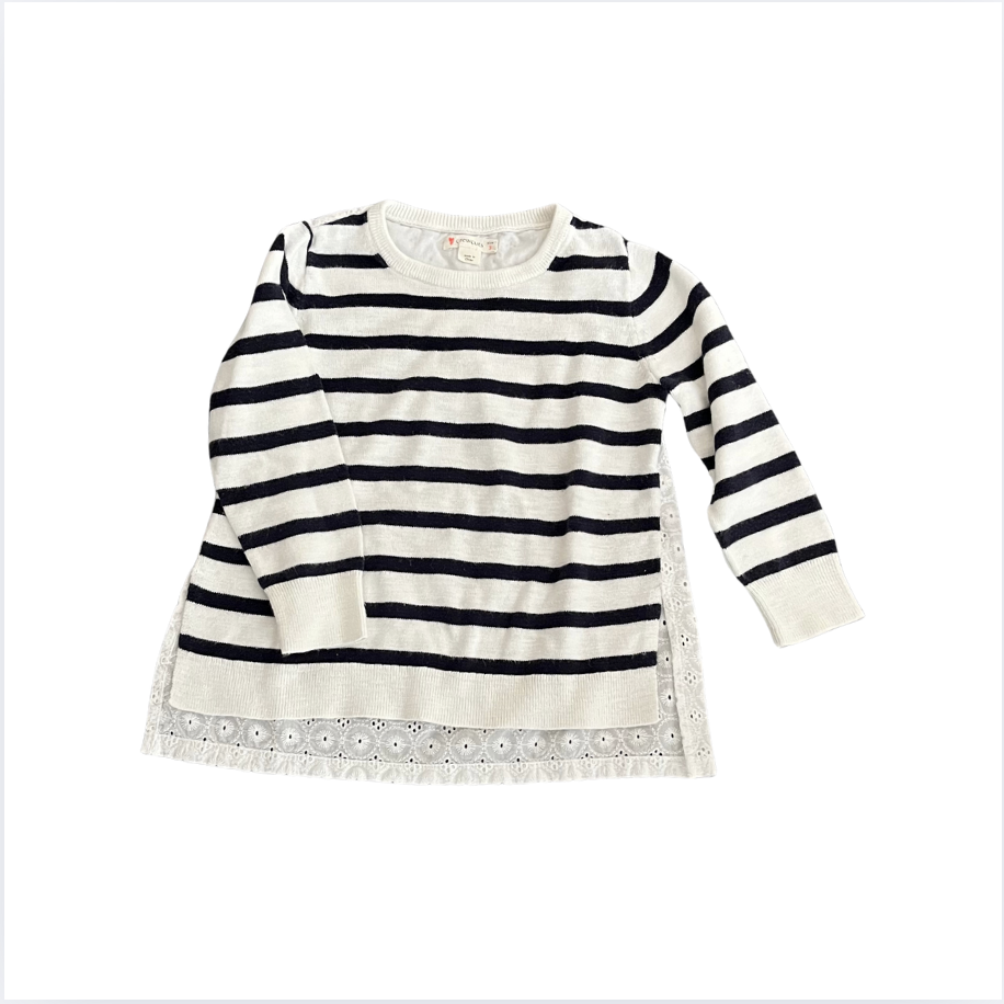 Crew Cuts Lacivert beyaz arkası fistolu kazak 3 yaş