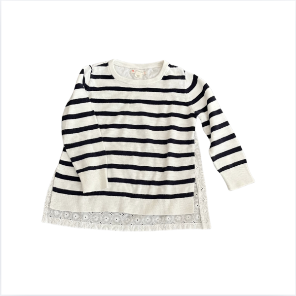 Crew Cuts Lacivert beyaz arkası fistolu kazak 3 yaş