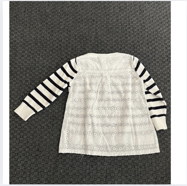 Crew Cuts Lacivert beyaz arkası fistolu kazak 3 yaş