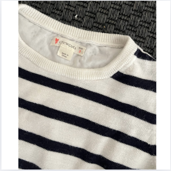 Crew Cuts Lacivert beyaz arkası fistolu kazak 3 yaş