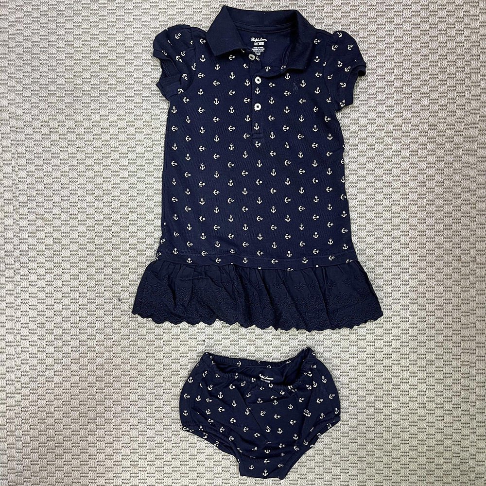 Ralph Lauren Lacivert Çapalı Elbise 12 ay