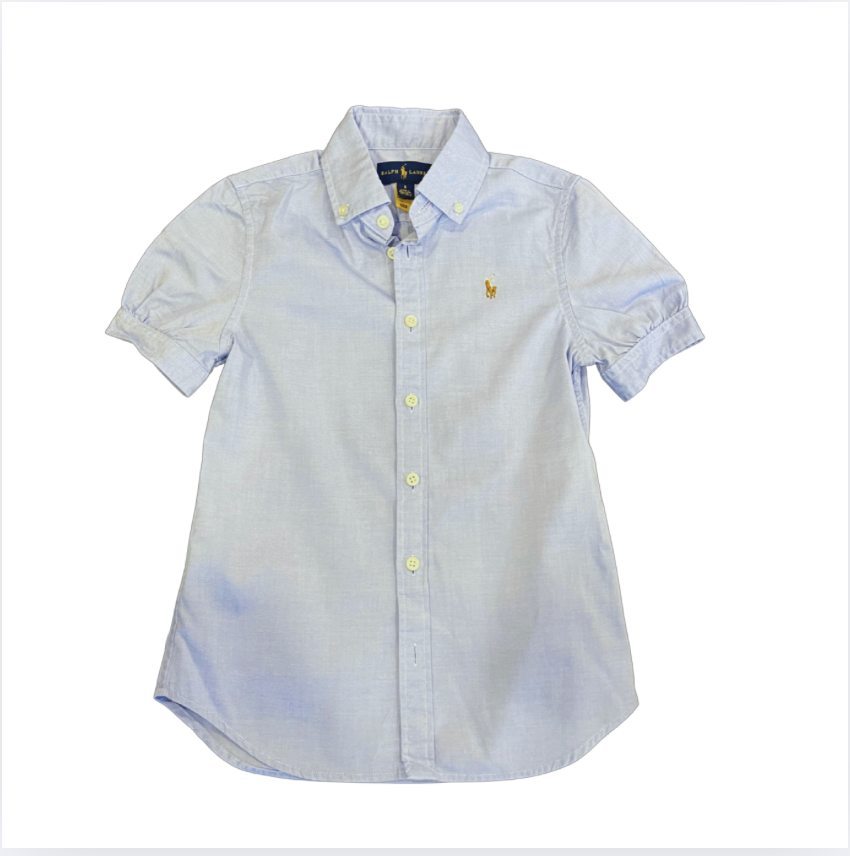 Ralph Lauren Kısa Kollu Mavi Gömlek 8 yaş