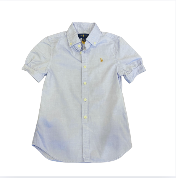 Ralph Lauren Kısa Kollu Mavi Gömlek 8 yaş