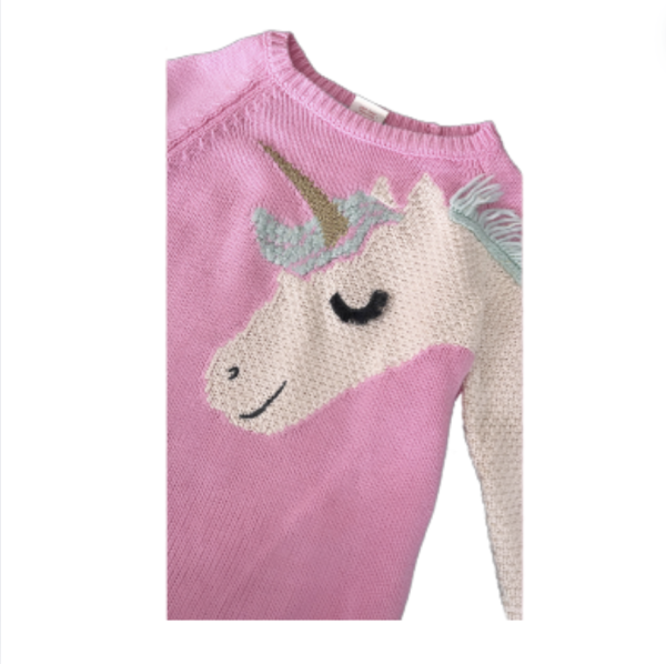 Cynthia Rowley Pembe Atlı Merserize Kazak 3 4 yaş