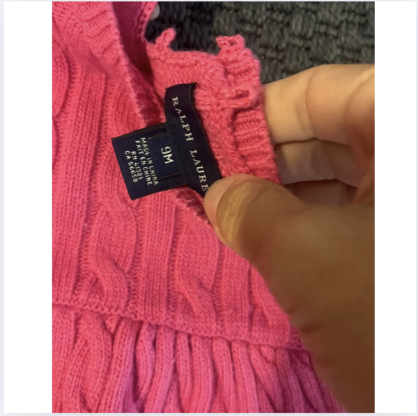 Ralph Lauren Pembe Yün Elbise 9 ay