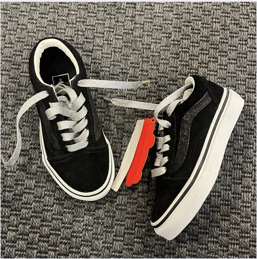 Vans siyah Simli Etiketli Ayakkabılar 27 numara