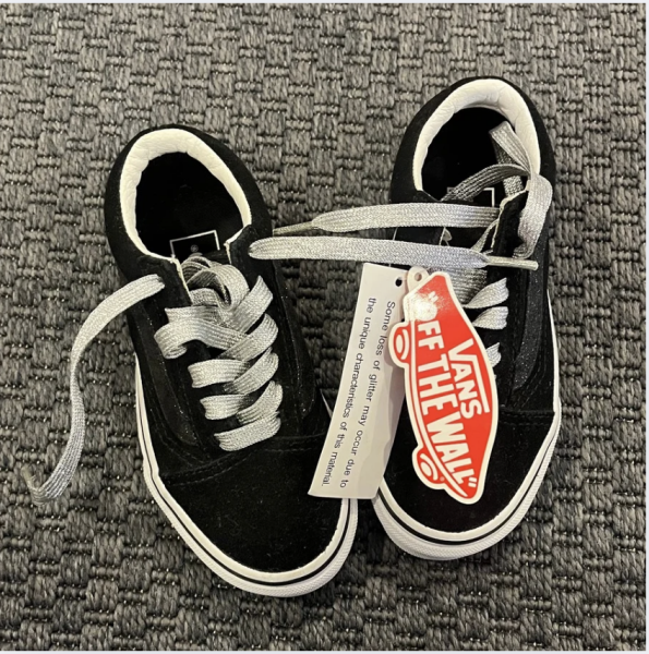 Vans siyah Simli Etiketli Ayakkabılar 27 numara