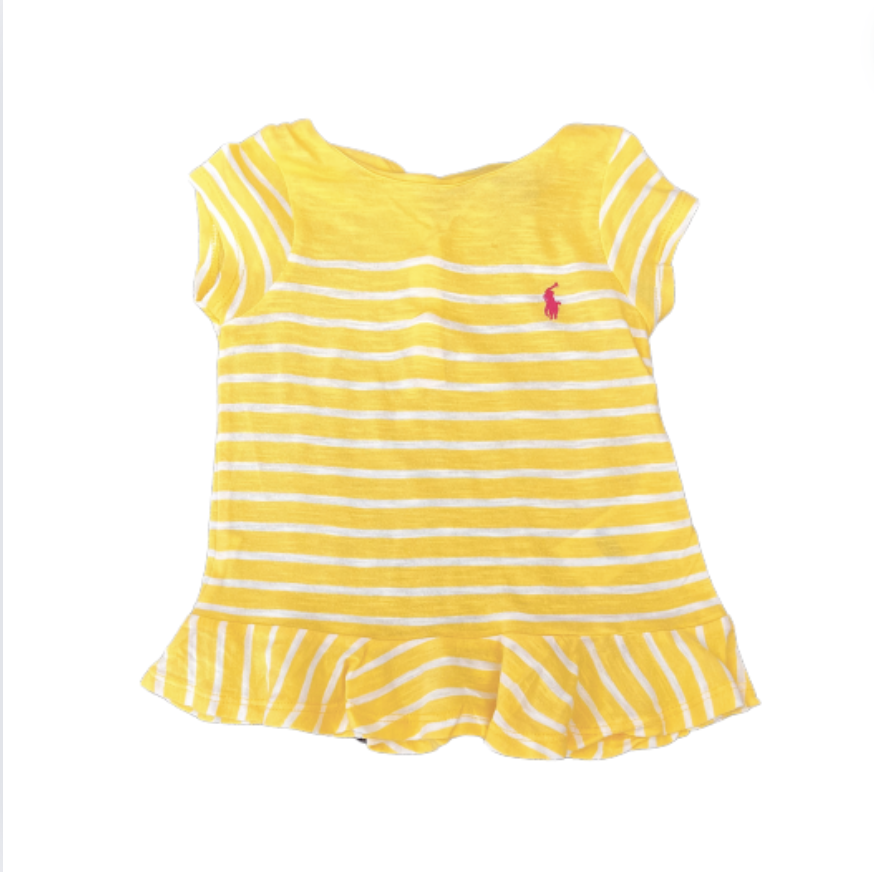 Ralph Lauren Sarı Beyaz Çizgili Elbise 18 ay