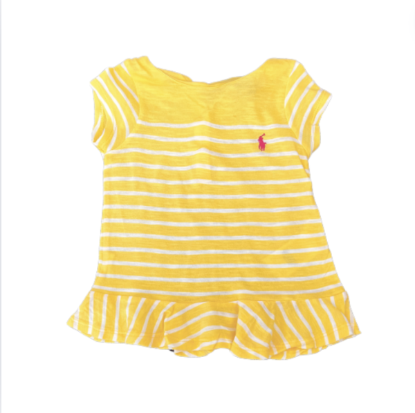 Ralph Lauren Sarı Beyaz Çizgili Elbise 18 ay