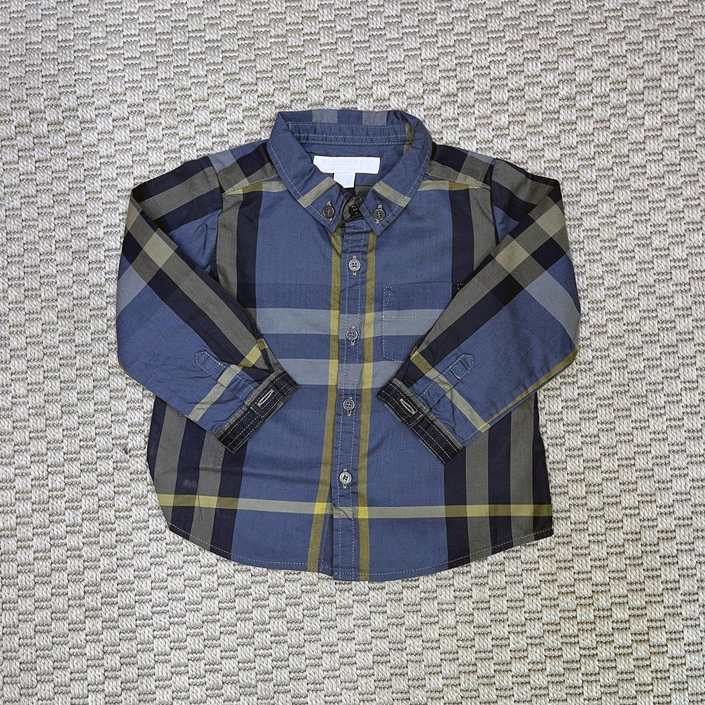 Burberry Lacivert Sarı Siyah Ekoseli Gömlek 9 ay