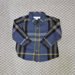 Burberry Lacivert Sarı Siyah Ekoseli Gömlek 9 ay