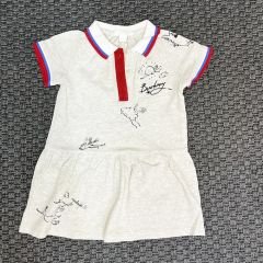 Burberry Gri Kırmızı Yazılı Elbise 2 yaş