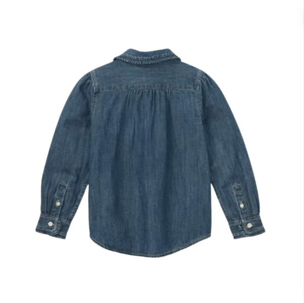 Ralph Lauren Yakası ve kolları Fırfırlı Bebe yaka Denim Gömlek 4 yaş yılbaşı