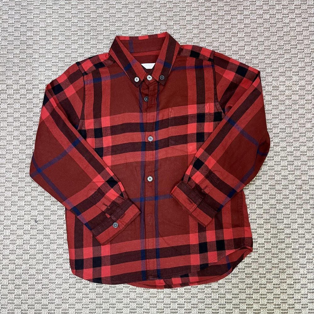 Burberry Bordo Gömlek 5 yaş kırmızı yılbaşı
