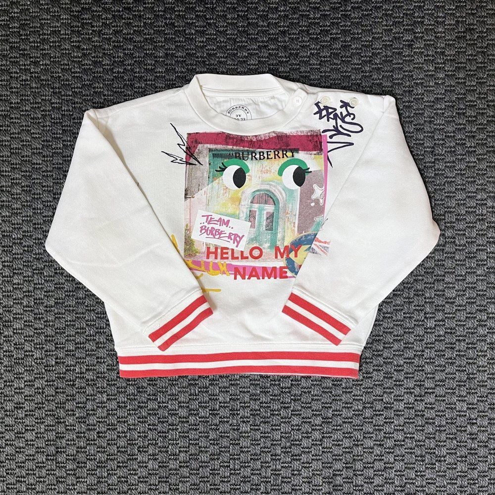 Burberry Kırmızı Şeritli Sweatshirt 3 yaş