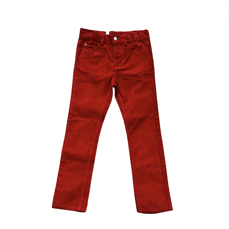 Jacadi Bordo Kadife slim fit pantolon 6 yaş kırmızı yılbaşı
