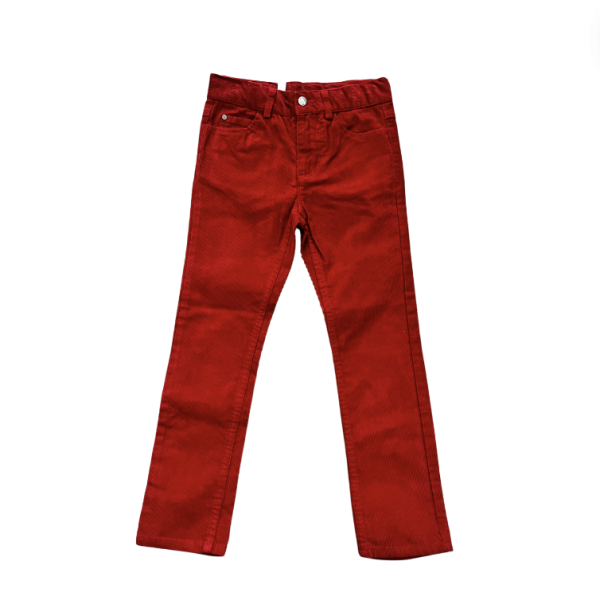 Jacadi Bordo Kadife slim fit pantolon 6 yaş kırmızı yılbaşı
