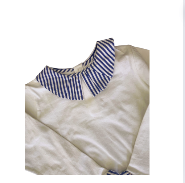 Jacadi Yakası ve bilekleri çizgili tshirt 4 yaş