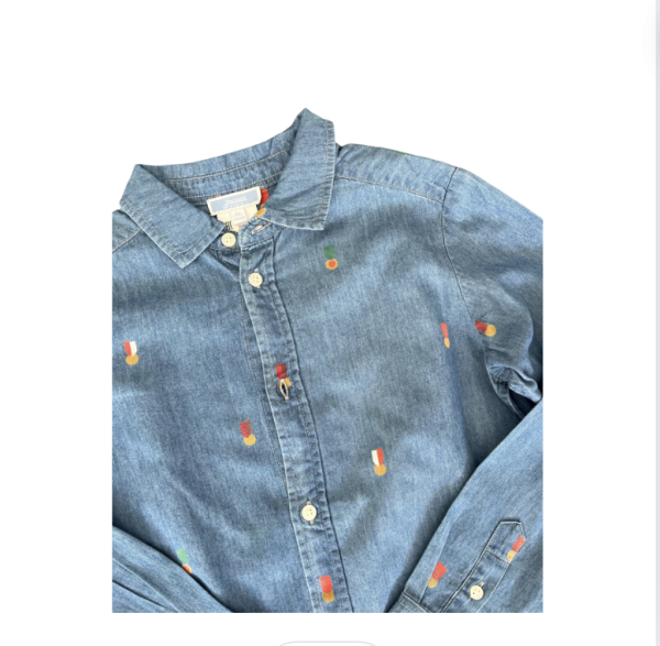 Jacadi Desenli Yumuşacık Denim Gömlek 8 yaş