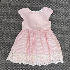 Carters Pembe Beyaz Çizgili Elbise 18 ay