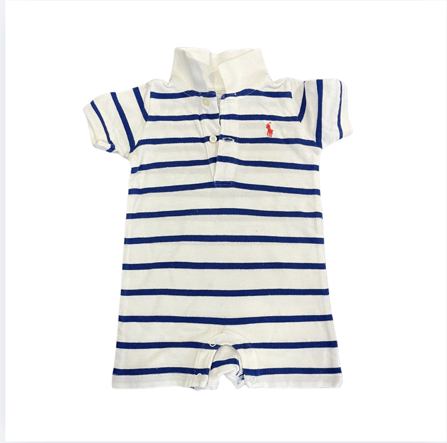 Ralph Lauren Mavi Beyaz Çizgili tulum 6 ay