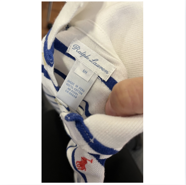 Ralph Lauren Mavi Beyaz Çizgili tulum 6 ay