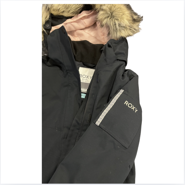 Roxy yakası Kürklü Kayak Montu 8 yaş